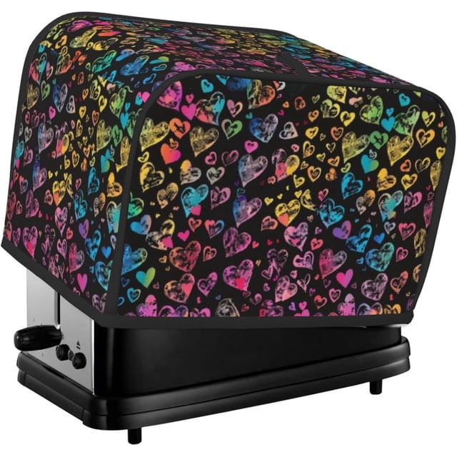 Toaster Cover 2 Slice Colorful Dustproof Bread Maker Cover Fingerprint Bakeware Protection Wide Slot Toaster Bag Reusable Kitchen Small Appliance Cover TC278