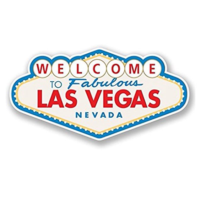 Las Vegas Sign Vinyl Sticker Decal - 4 INCH Wide Sticker Graphic - Sticks to any smooth surface