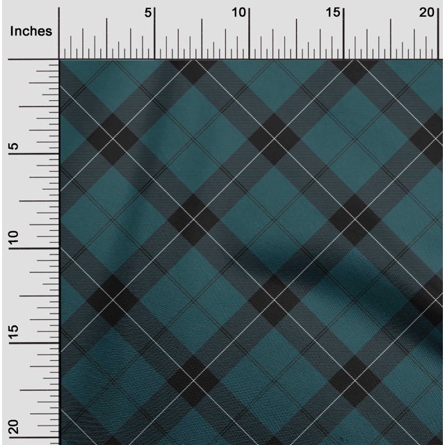 oneOone Silk Tabby Fabric Tartan Check Print Sewing Fabric BTY 42 Inch Wide