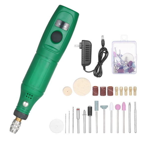 Outil Rotatif Mini 12V Broyeur Électrique Portable 5000-15000rpm Coupeur Rotatif à Vitesse Variable avec 24 Pcs d'Accessoires pour Projets d'Artisanat et Créations DIY