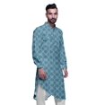 thumbnail image 3 of Atasi Kurta Décontractée Imprimée à Col Mandarin Chemise Ethnique Longue Kurta Asymétrique, 3 of 6