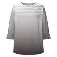 thumbnail image 4 of Plebaso Womens Summer Tops Ruffle 3/4 Length Sleeve Round Neck Shirts Pleated Casual Loose Tunic Blouses, 4 of 6