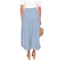 thumbnail image 3 of LUXUR Jupe Midi Évasée pour Femmes, à Volants, Fluide, Taille Haute, Bleu Ciel, TG, 3 of 4