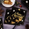 thumbnail image 4 of New Years Eve 20 Pieces Paper Napkins Black Gold Disposable, 4 of 6
