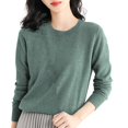 thumbnail image 1 of Duoif Chandails pour Femmes Chandails Légers Tendance pour Femmes Manches Longues Col Rond Léger Doux Tricoté Chandail Blouse Tricotée Chandails pour Femmes Hauts pour Femmes Bleu P, 1 of 6