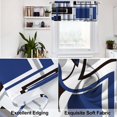 thumbnail image 4 of Navy Blue Kitchen Curtains Tiers and Valances Set 3 Piece for Windows Grey and Black Kitchen Window Curtains Set,Geometric Modern Art Valances for Living Room(36" Tiers Set), 4 of 5