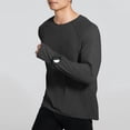thumbnail image 2 of hoksml Chandails à Manches Longues pour Hommes Évacuation de l'Humidité UPF 50+ Protection Solaire UV T-Shirts Athlétiques Couleur Unie Col Rond Randonnée Course Entraînement Haut Actif Liquidation, 2 of 6