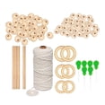 thumbnail image 1 of yuksok 3mm Macrame Cord Natural Macrame Rope Macrame Wall Hanging Kit with Wood Beads, 117 Pieces, 1 of 9