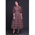 thumbnail image 3 of Bimba Robe-Chemise Mi-Mollet pour Femmes à Manches Retroussables à Imprimé Floral Boutonnée - Très Petit, 3 of 5