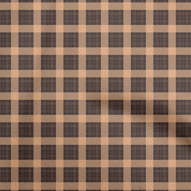 oneOone Velvet Rose Brown Fabric Tartan Sewing Craft Projects Fabric Prints By Yard 58 Inch Wide