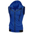 thumbnail image 1 of INSPIRE CHIC Men's Kangaroo Pocket Zip Up Drawstring Hoodie Vest, 1 of 7