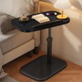 thumbnail image 3 of ZYNERY Table d'Appoint en Bois en Forme de C 30x45x45-80 cm, Hauteur Réglable avec Rotation à 360°, Petite Table à Café/collations pour Sofa/lit (Noir), 3 of 7