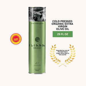 Iliada Kalamata PDO Huile d'olive extra vierge biologique , Premier presse froide , Polyphénol Riche de Grèce , Région unique 100% Grec Source unique Variété unique Koroneiki, 750 ML
