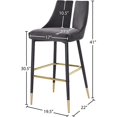 thumbnail image 4 of Meridian Furniture Sleek Gray Velvet Stool (Set of 2), 4 of 4