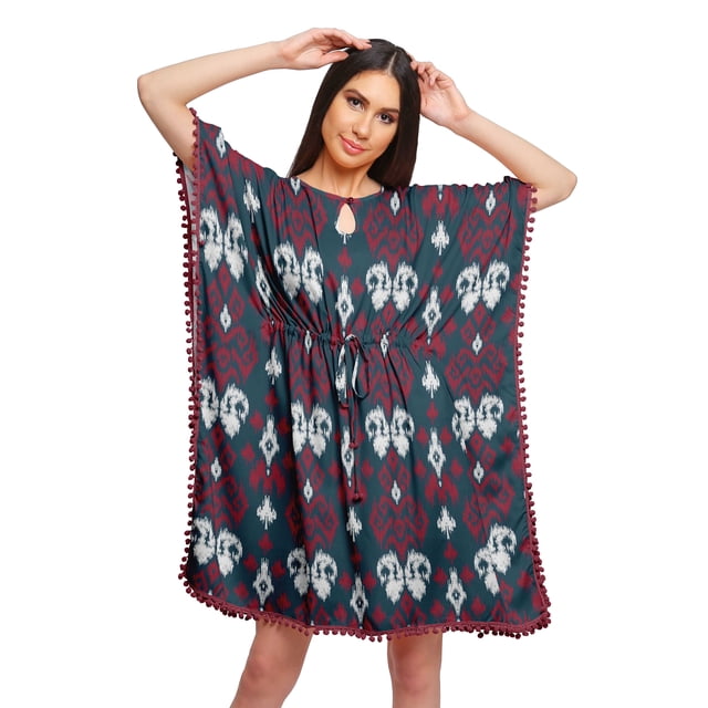 Moomaya Robe Caftan Imprimée de Couverture de Bikini Robes Caftan pour Femmes Grande Taille
