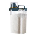 thumbnail image 1 of Rice Storage Container 3 L Plastic Transparent Food Storage Tank with Measurement Marks for Oatmeal Cereal Pasta Flour, 1 of 7