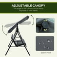 thumbnail image 4 of Outsunny 3-Seat Patio Swing Chair with Adjustable Canopy Grey, 4 of 10
