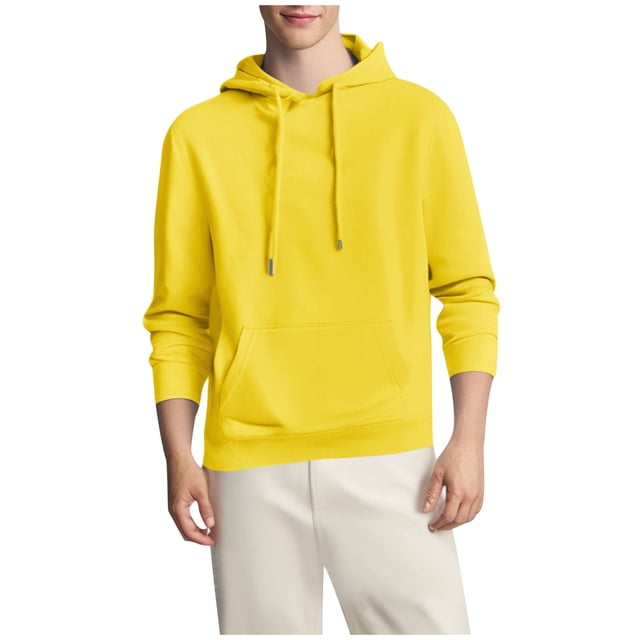 Mens Camo Hoodie Long Sleeve Drawstring Fleece Lined Solid Color Pullover Sweatshirts