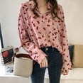 thumbnail image 4 of Haut pour Femme Lady Fashion Rétro à Imprimé, Manches Longues, Col à Revers, Chemisier Décontracté, 4 of 9