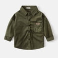 thumbnail image 2 of Yuyuzo Boys Toddler Clothes Long Sleeve Lapel Collared Button down Shirts Baby Fall Solid Color Jackets with Pockets, 2 of 4