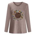 thumbnail image 4 of Pompotops T-Shirt à Manches Longues à Col en V Imprimé Décontracté pour Femmes, Chandail, Hauts, Liquidation, 4 of 4