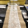 thumbnail image 4 of Natural Vintage Burlap Table Runners 12”X108” Rustic Lace Hessian Table Runner for Wedding Festival Party Event Decorations, 4 of 7