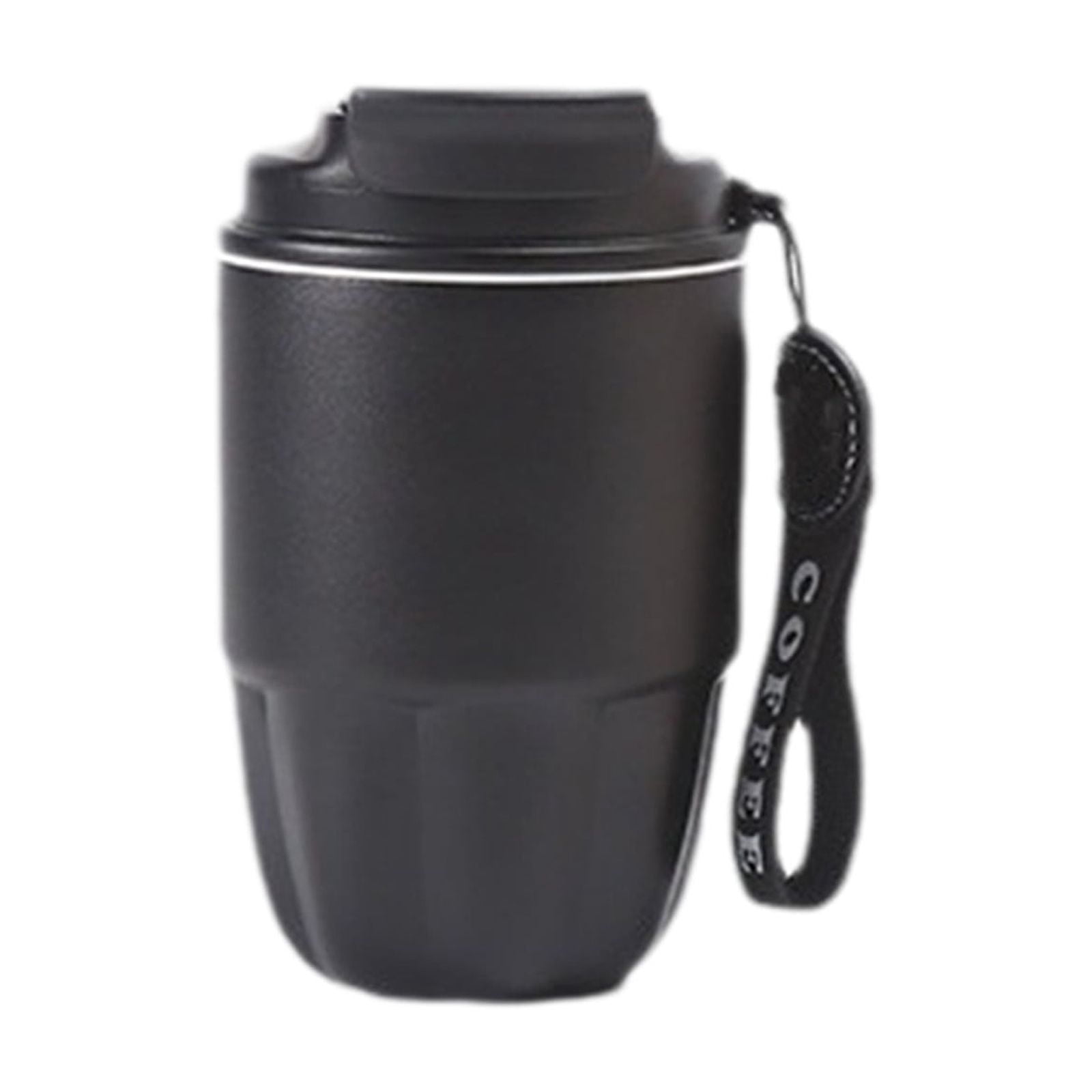 Black Black Stainless Steel Insulated Coffee Cup With Temperature Display System 360 Degree No Leak Design Frosted Exterior For Hot And Cold Beverages Portable Thermal Travel Mug