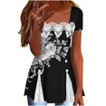 thumbnail image 2 of Weiqiqre Womens Tops Spring Summer Tunics Tops Short Sleeve Shirts Flowy Lace Tops Wrinkle Free Blouses, 2 of 7