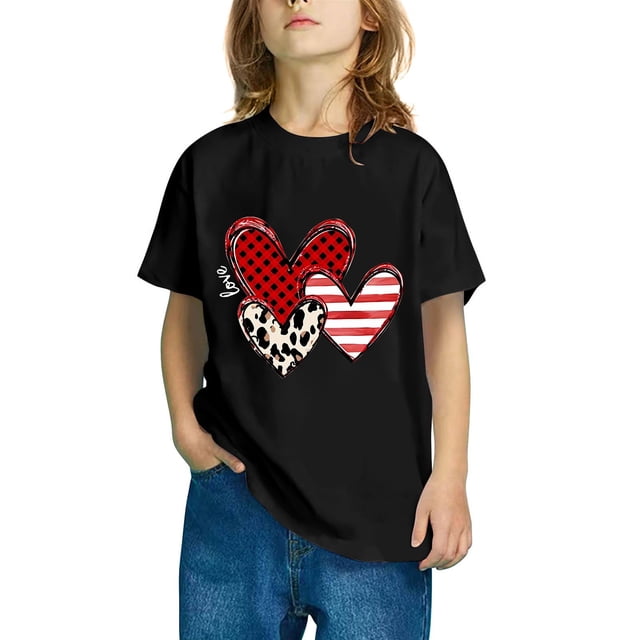 Rbaofujie Hauts Décontractés pour Filles Col Rond Manches Courtes T-Shirts Tenues de Mode Printemps Été 2025