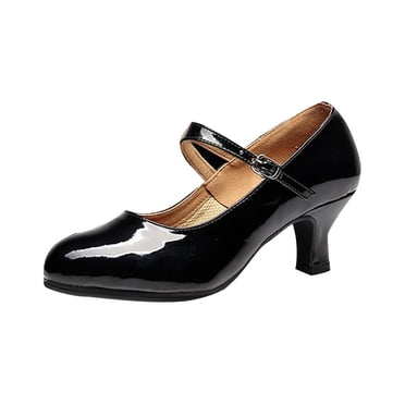 Chaussures de Fête pour Femmes à Bout Fermé pour Intérieur Tango Rumba Danse de Salon Chaussures Brillantes