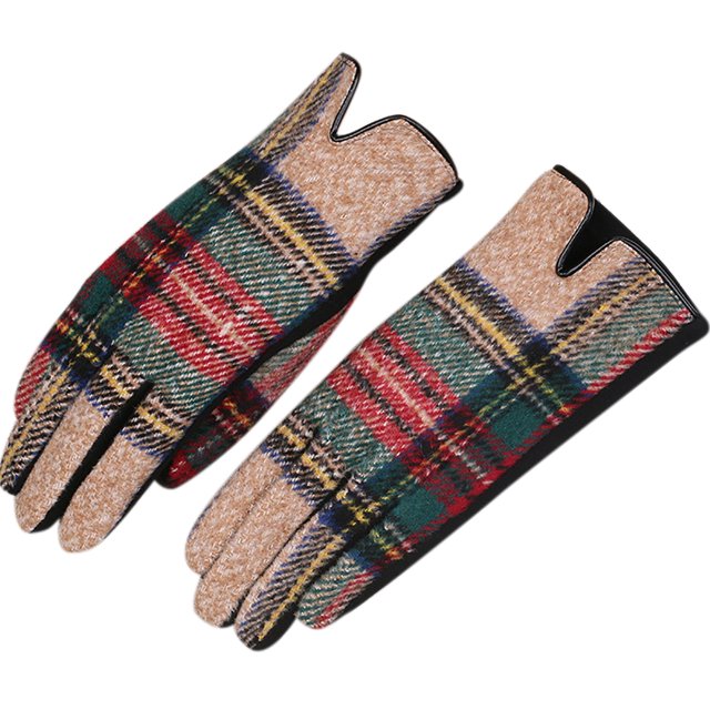 Driving Gloves Fashion Grid Design Winter Gloves Touch Screen Gloves for Ladies
