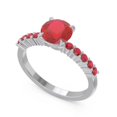 thumbnail image 2 of Bague de Fiançailles pour Elle en Or Blanc Massif 18K avec Pierre Précieuse Rubis Rouge Taille Ronde Magnifique de 2,25 Carats Taille 3 par Diamond-Capitals, 2 of 7