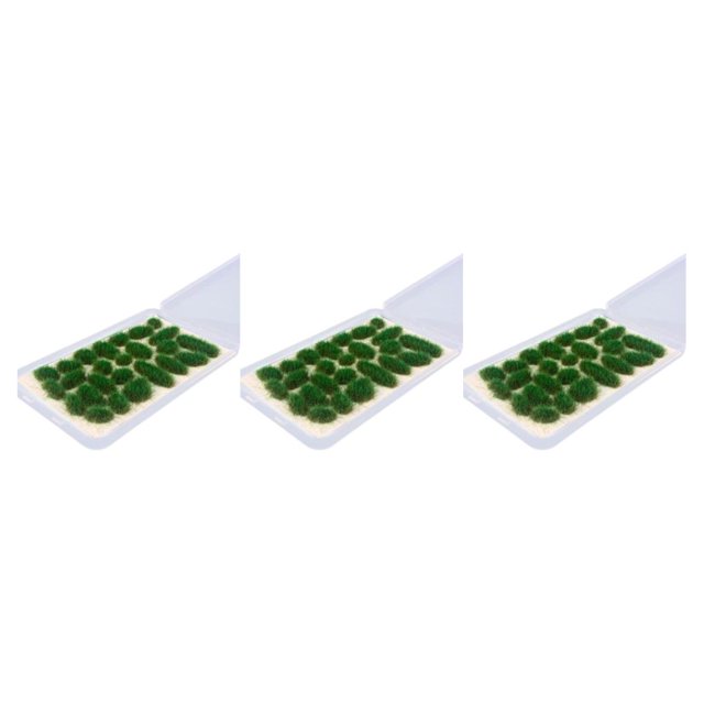 ZheElen 25x Simulation Cluster Grass for Train Scenery Decor Accessory Dark Green 6mm 3Set