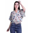 thumbnail image 2 of Moomaya Hauts à Manches Boxy Imprimés pour Femmes, Col en V, Taille Élastique, Kimono, 2 of 4