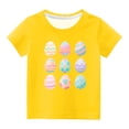 thumbnail image 2 of EGNMCR Blouses à Manches Courtes Col Rond & Chemises Enfants Garçons Filles Mode Pâques Œufs de Pâques Imprimé Col Rond Imprimé Haut à Manches Courtes Fille Blouse, 2 of 4