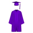 thumbnail image 1 of TTAO Kids Unisex Graduation Gown Robe Cap V Neck Set with 2025 Badge Tassel for School Graduation Purple 21, 1 of 7