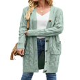 thumbnail image 2 of MesaSe Womens Long Sleeve Cable Knit Cardigan Sweaters Open Front Fall Outwear Coat, 2 of 8