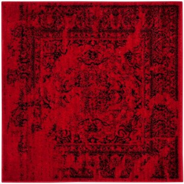 Safavieh Adirondack Collection ADR101F Tapis Oriental Vintage Carré Rouge et Noir (6 Pieds Carré)