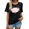 thumbnail image 1 of LUOGENLI T-shirts pour Femmes Mode Décontractée Chemises Imprimées Col Rond Manches Courtes Tee Tops Tunique Blouse T-shirts Graphiques Vêtements d'Été Amusants Noir m, 1 of 4