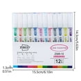 thumbnail image 2 of RKSTN double line pen 12-color Double Line Outline Pen Set For Student Drawing Graffiti Marker 5ml, 2 of 8