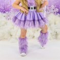 thumbnail image 4 of Diconna Girl's Faux Fur Leg Warmers Solid Color Soft Cozy Fuzzy Boot Cuff Cover Party Costumes, 4 of 8