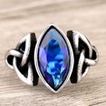 thumbnail image 4 of Men Crystal Ring Party Ceremony Wedding Boys Vintage Style Simple Design Portable Steel Rings Hand Jewellery Birthday Gift Blue Size 9, 4 of 6