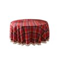 thumbnail image 2 of RKSTN Christmas Decorations Nappe Ronde 150 cm Coton et Lin Vert Rétro Nappe à Carreaux Lavable Table Basse Décorative Nappe de Jardin Cuisine Décoration de Noël, 2 of 5