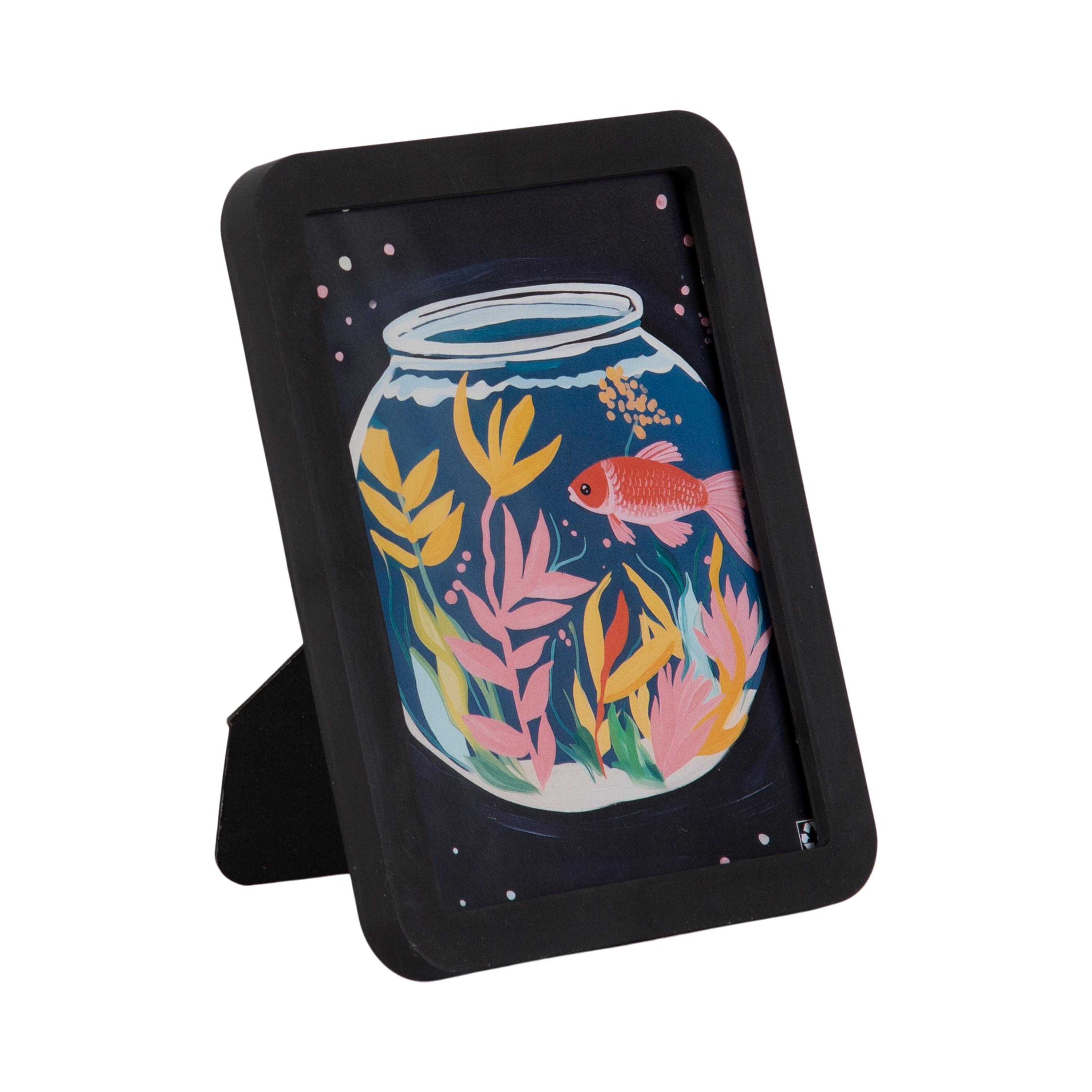 Cadre à photos décoratif noir avec coins arrondis DesignOvation Boba de 12,7 cm x 17,8 cm pour table