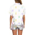 thumbnail image 3 of GDREDA pyjamas pour Femmes Ensembles 2 Pcs pyjamas pour Femmes Tigre Floral Imprimé Graphique Chemise à Boutons à Manches Courtes et Short Ensemble de Pyjama Femmes Ensembles de Pyjama pyjamas Blanc,G, 3 of 5