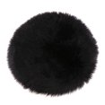 thumbnail image 1 of GUOOL Round Chair Seat Cushion Pad Artificial Sheepskin Floor Area Rug Black 33cm, 1 of 9