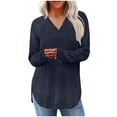thumbnail image 1 of BLVB Womens Soft Long Sleeve V Neck Shirts Solid Color Casual Ribbed Knitted Pullover Tunic Tops Lightweight Curvy Sweaters, 1 of 7