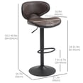 thumbnail image 3 of HOMCOM Vintage Bar Stool Set of 2 Leathaire Adjustable Height Chairs, 3 of 10
