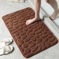 thumbnail image 3 of Abbracc 40x60cm Bathmat Quick Absorbent Machine Washable 3D Effect Coral Velvet Bath Rug Coffee, 3 of 7