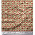 thumbnail image 1 of Soimoi Poly Georgette Fabric Leaves & Poppy Floral Print Fabric by Yard 52 Inch Wide, 1 of 6